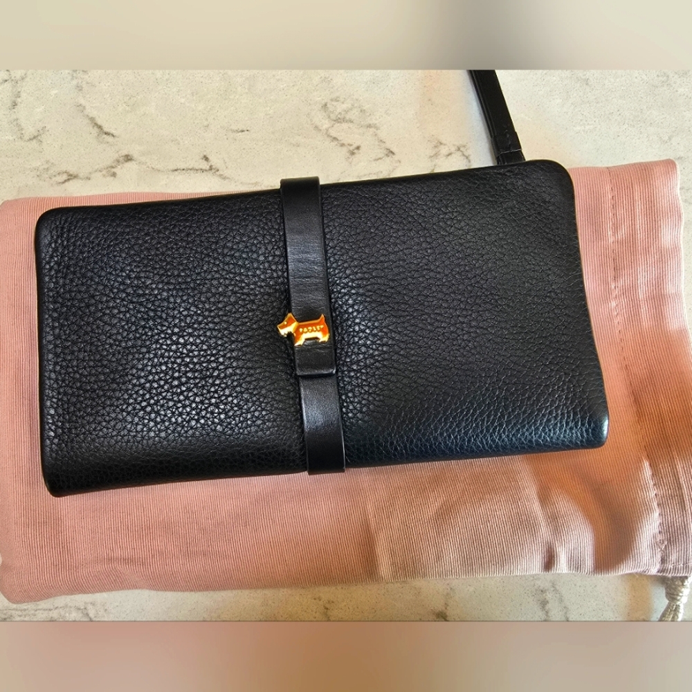 Radley West View Black and Cream Wallet with Polka Dot Interior